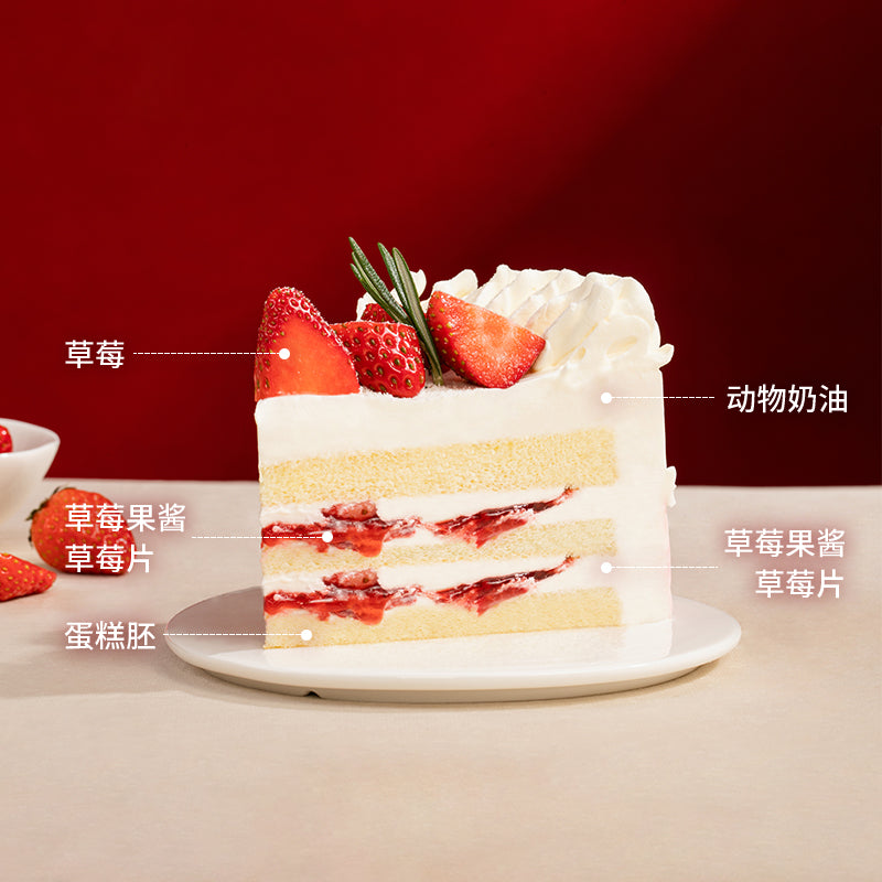 Round Strawberry Blueberry Birthday Cake