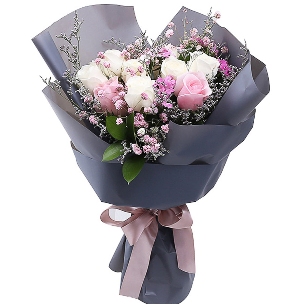 Affectionate time(8 white roses and 3 Diana roses)