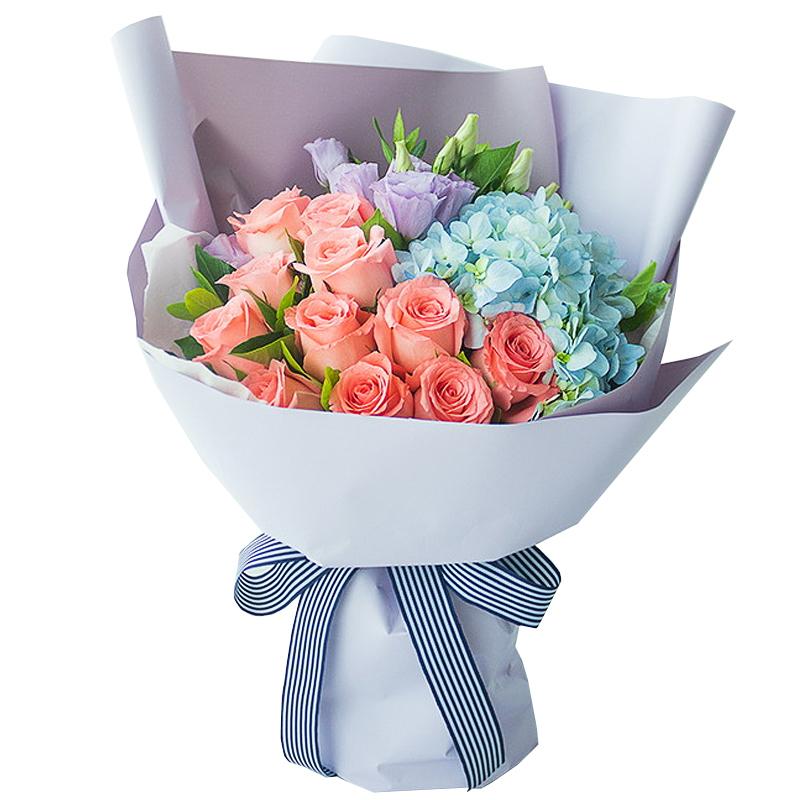Beautiful face(11 stems of Diana pink roses)