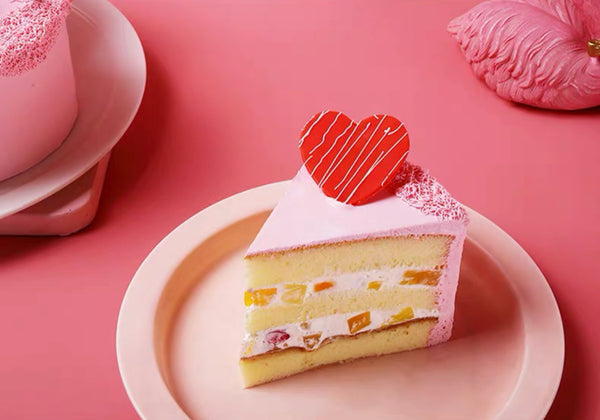 Pink Heart Fruit Cream Cake