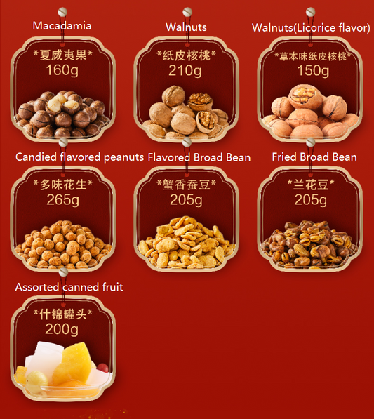 CNY gift Nut gift box 7 bags( hamper)-Delivery needed 1-3days(no card inside)