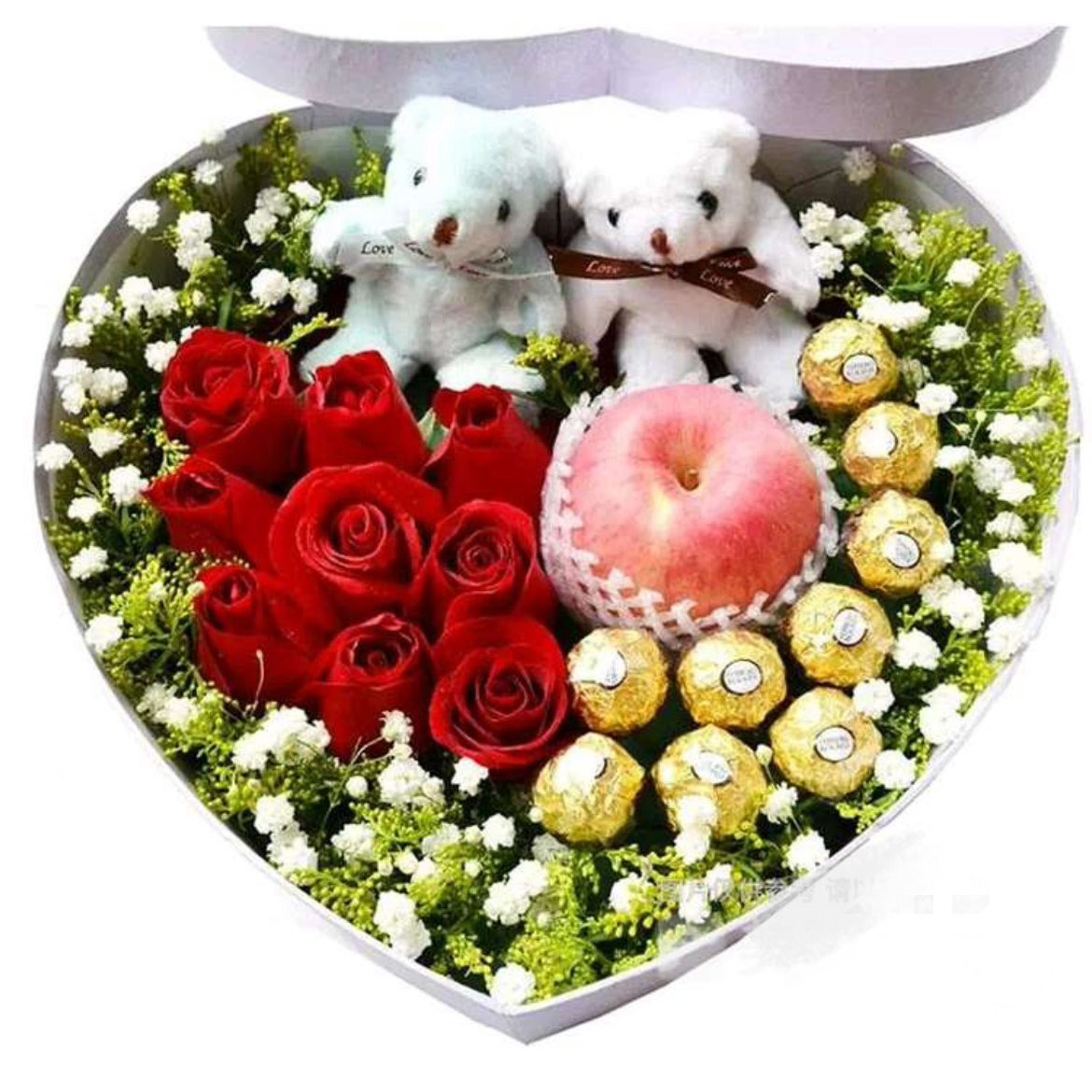 Christmas Gift Box (Rose+ Chocolate+Bears doll)
