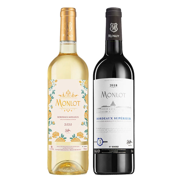 Chateau Monlot Sweet White Wine+Dry Red Wine - Delivery takes 1-4 days - No Greeting Cards