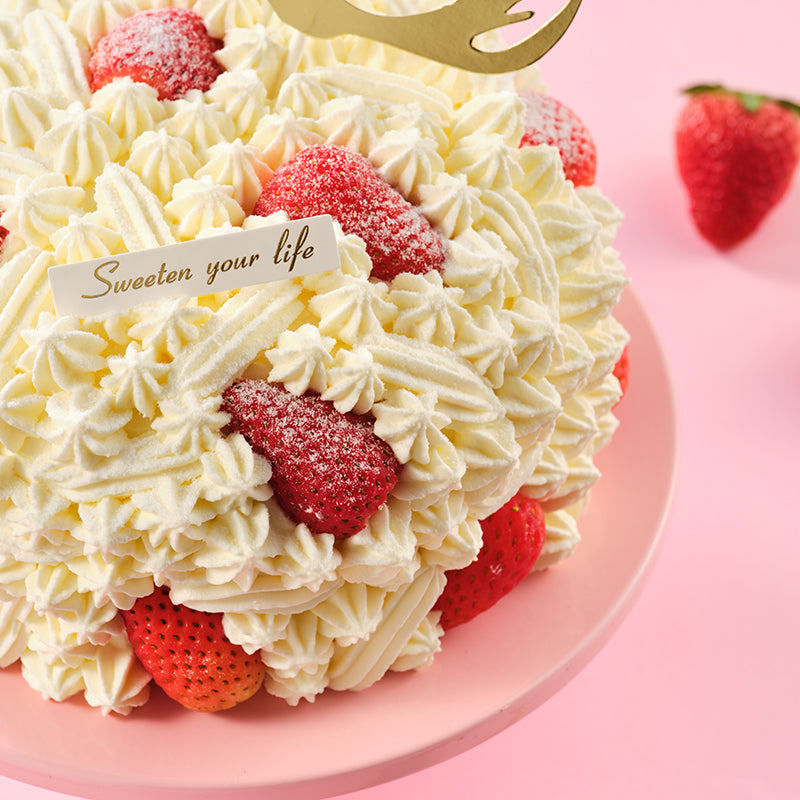 Strawberry Snowdrift Birthday Cake