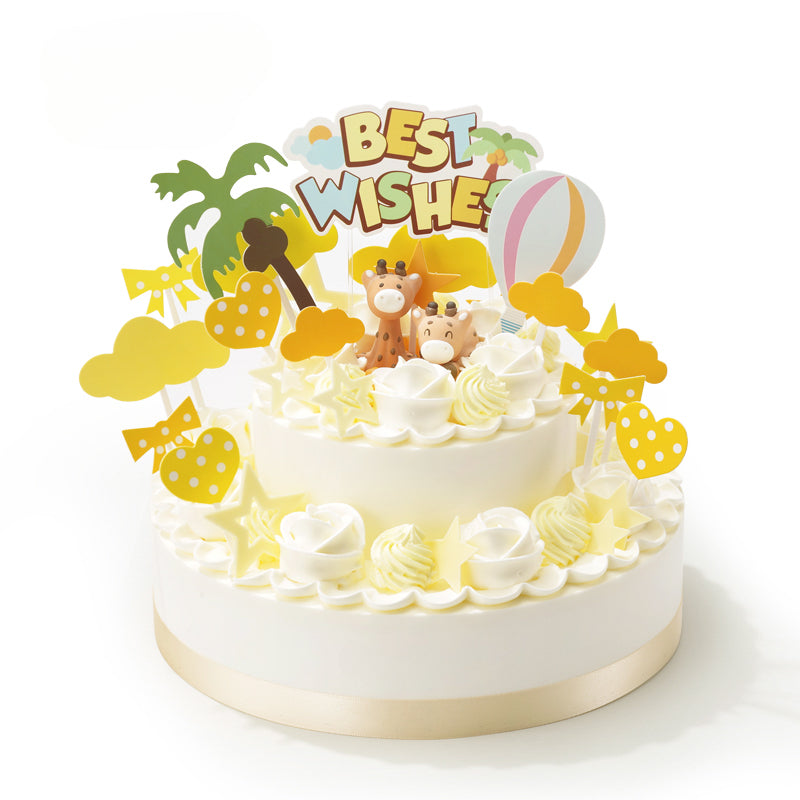 Adorable Fawn Double Layer Birthday Cake