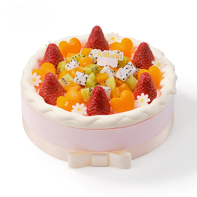 Garden of Fresh Fruits Cream Birthday Cake