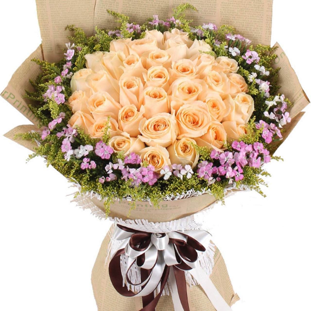 To be with you(33 champagne roses)