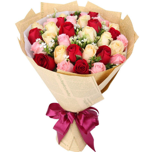 Happy encounter(
33 mixed roses


)