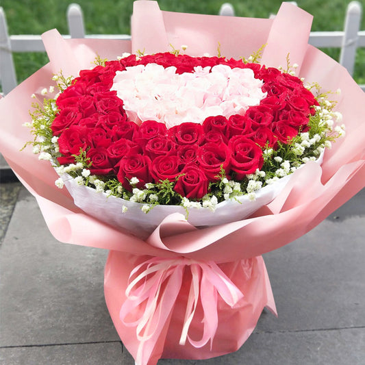 Long term love(99 red roses and Diana roses)