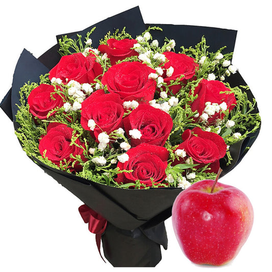 Christmas lady(11 red roses)