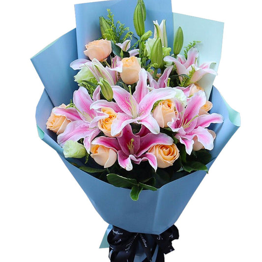 Warm heart(9 champagne roses)