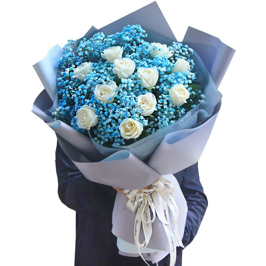Feminine(
11 white roses-