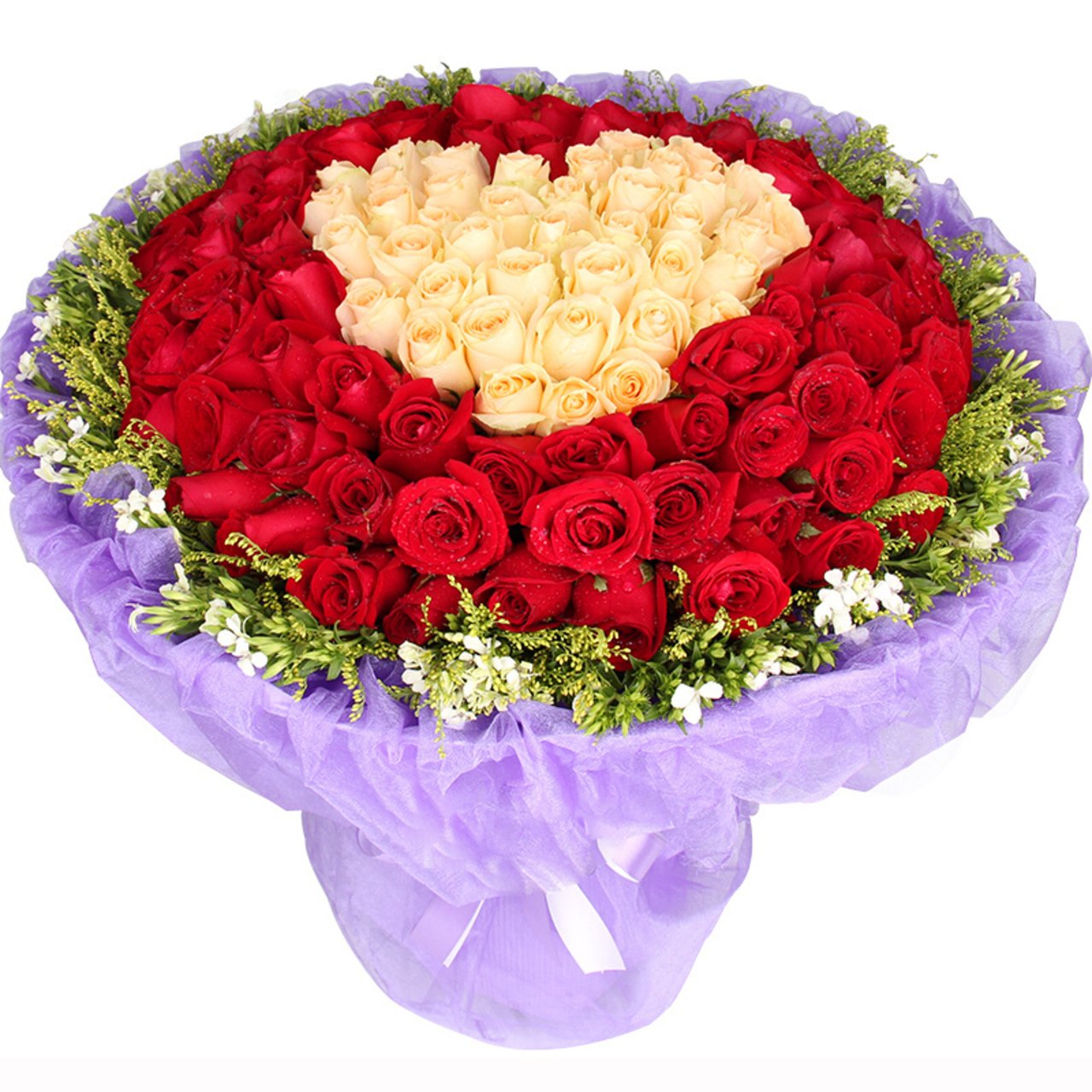 When i miss you(
A mix of 99 red roses and champagne roses)