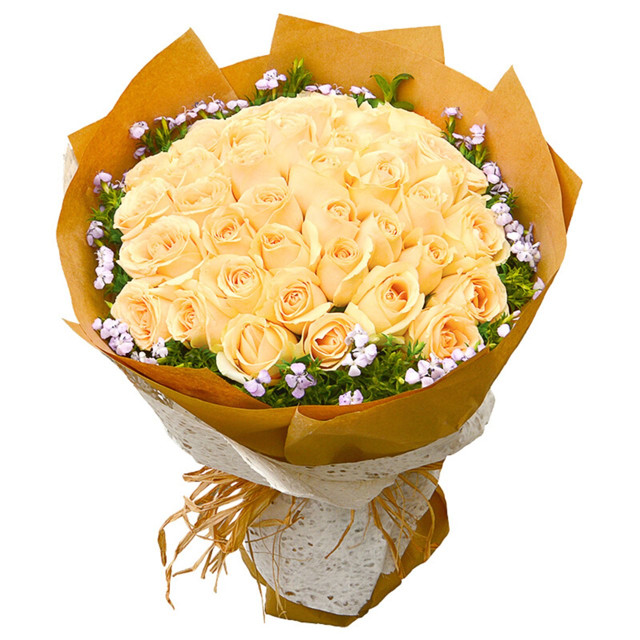 Tenderness(
33 champagne roses-