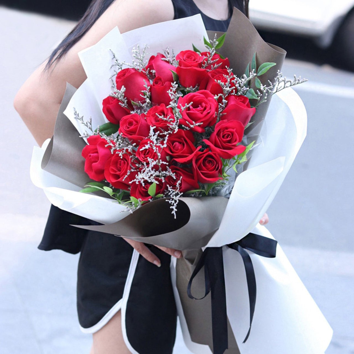 Always affectionate(19 high-quality red roses) (4529546395759)