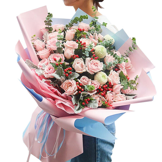 Romantic day(33 boutique Diana pink roses)