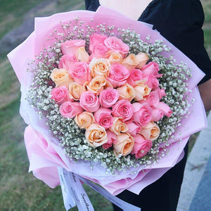 Dream heart(17 Diana pink roses)