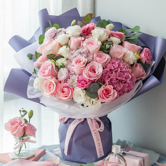 Beautiful lady(Pink Lady Rose 16 stems)