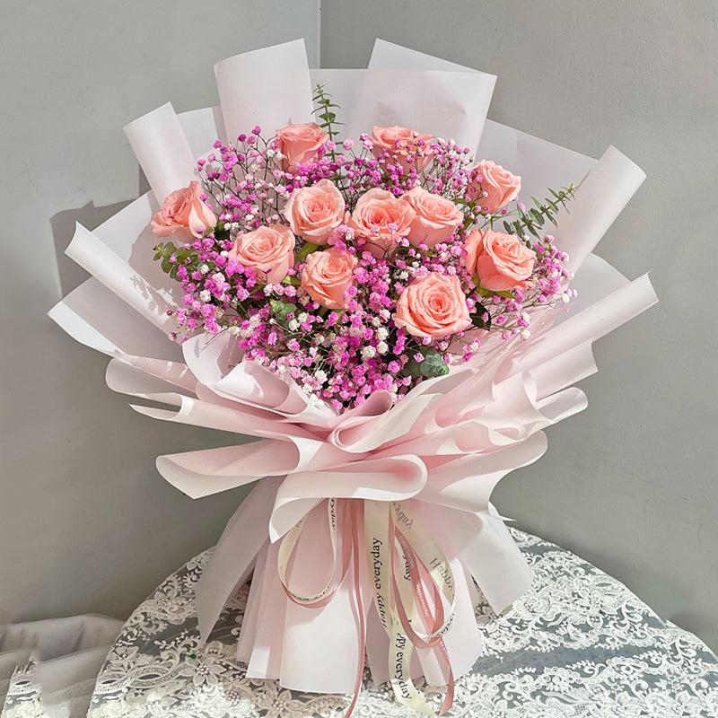Pink Diana Rose x11 (1914512867428)