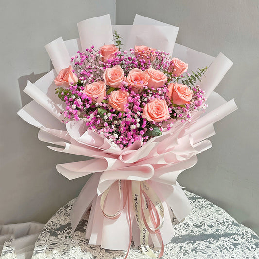 Pink Diana Rose x11 (1914512867428)