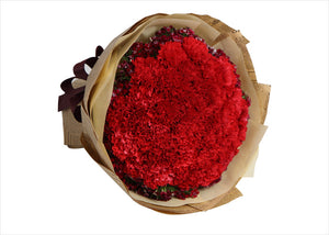 33 red carnations to China