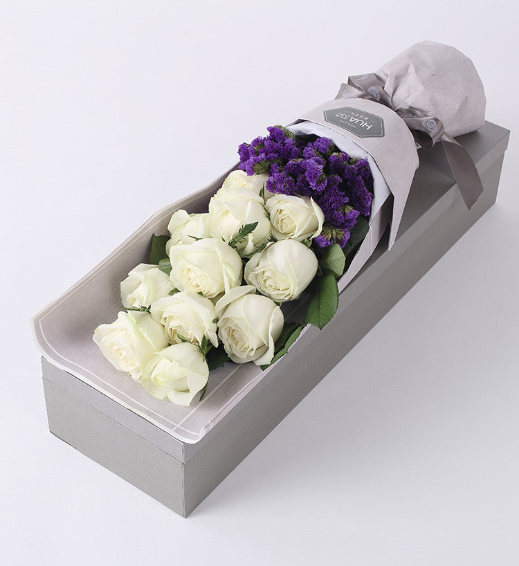 11 White Rose with Lavender Decoration to China (1896379023460)