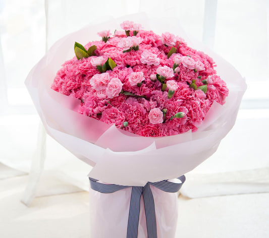 99 pink Carnations, 1 pink long Carnations to China (2200470257764)