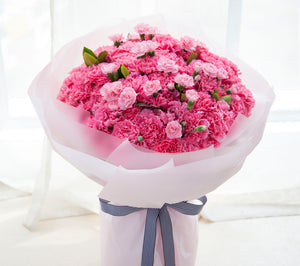 99 pink Carnations, 1 pink long Carnations to China