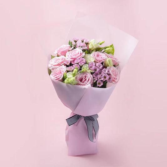 9 Pink Roses