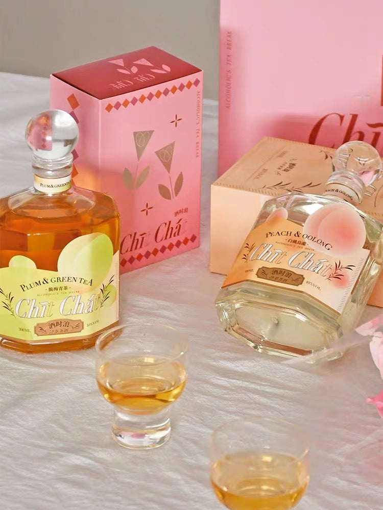 Chitchat Tea & Wine Gift Bag (White Peach Oolong girl fruit wine gift box)-Delivery needed 1-3days