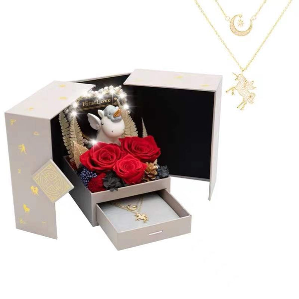 Necklace Red Eternal Rose Gift Box - shipping takes 1-4 days