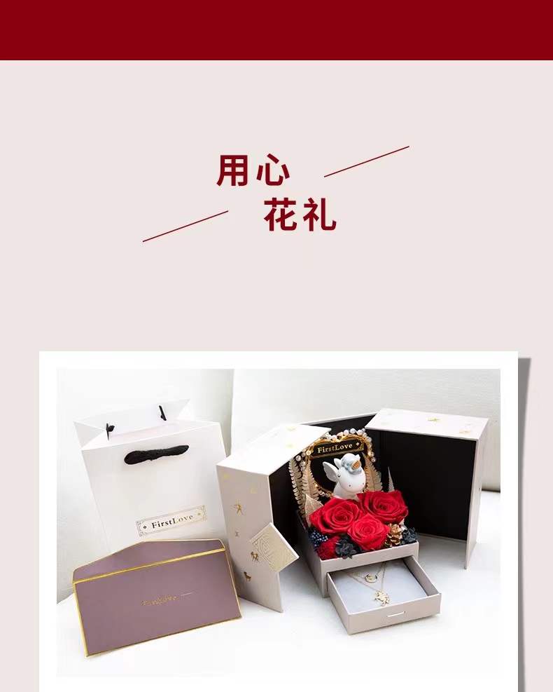 Necklace Red Eternal Rose Gift Box - shipping takes 1-4 days