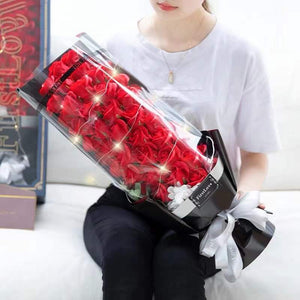 Eternal Rose Soap Bouquet Gift Box in Red-  shipping takes 1-4 days
