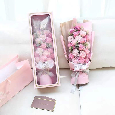 Eternal Rose Soap Bouquet Gift Box in Pink-  shipping takes 1-4 days