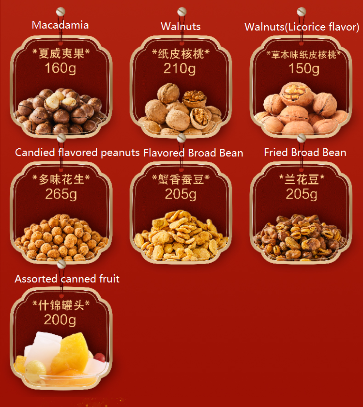CNY gift Nut gift box 7 bags( hamper)-Delivery needed 1-3days(no card inside)