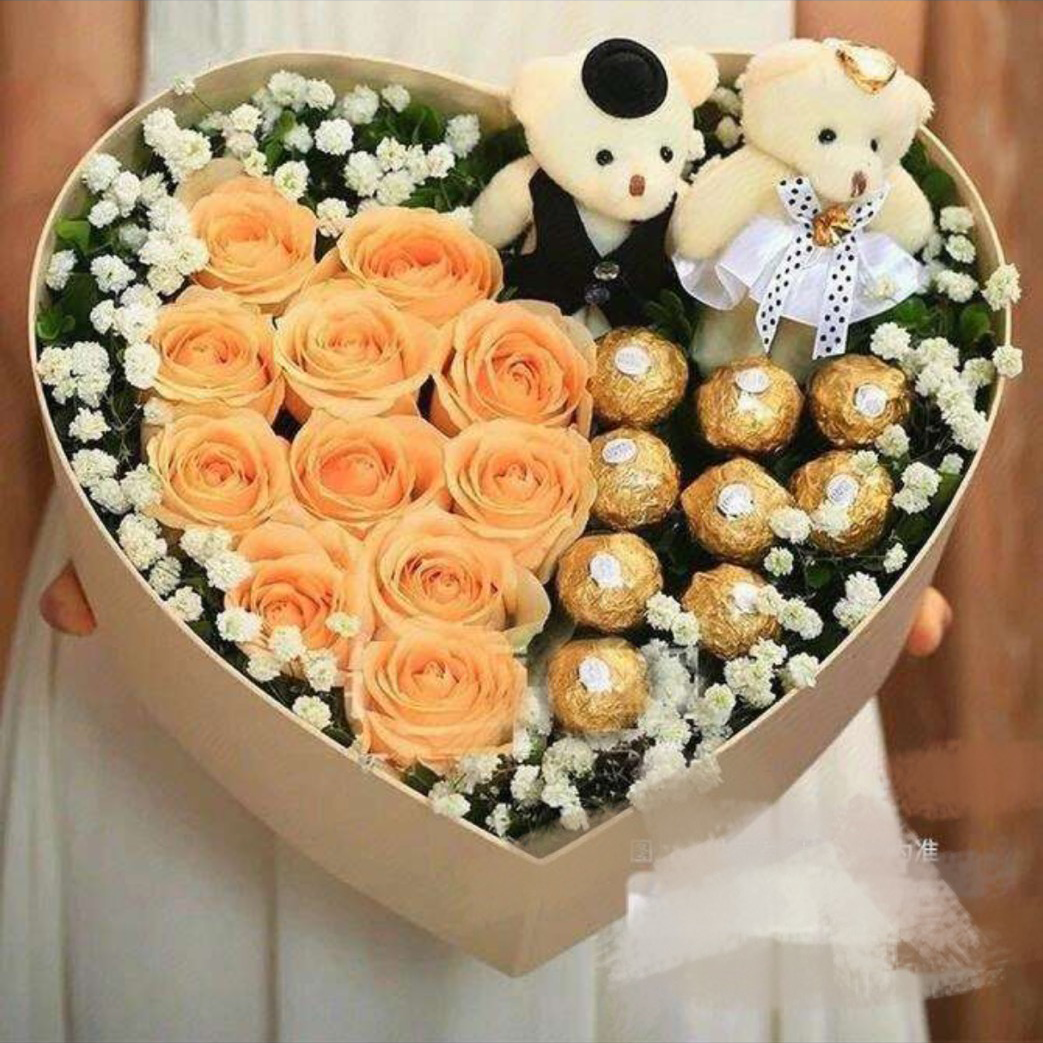 Christmas Gift Box (Rose+ Chocolate+Bears doll)