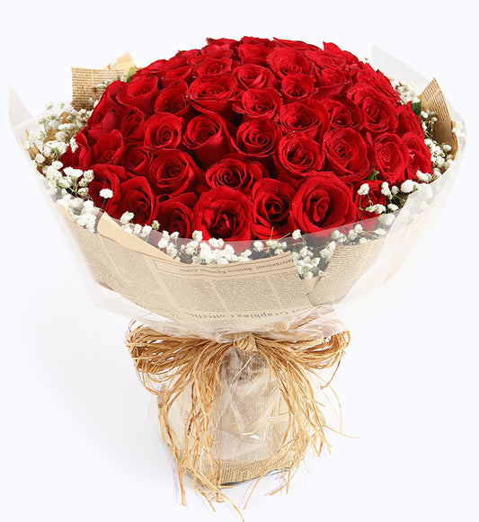 66 red roses, surrounded by stars to China (2309616336996)