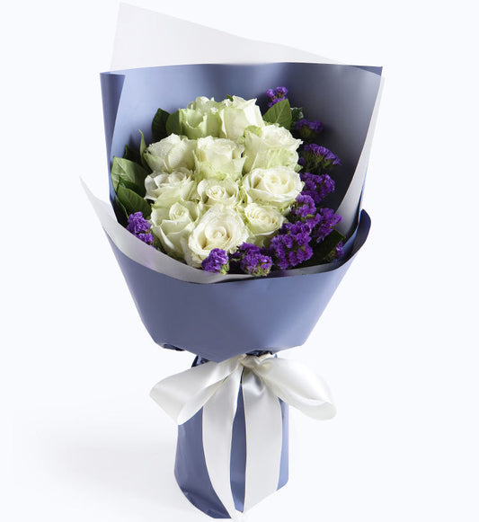 11 white roses to HongKong or Macau
