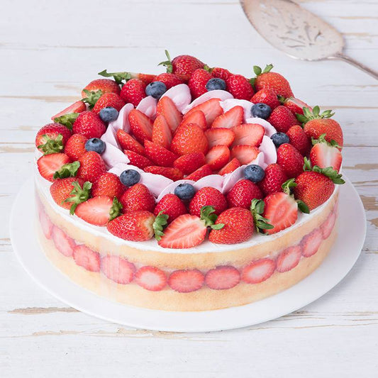 Round Stawberry Blueberry Cake to China (1913872351332)