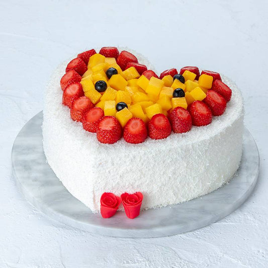 Heart Shape Strawberry & Mango Fruit Cake to China (4521214836847)