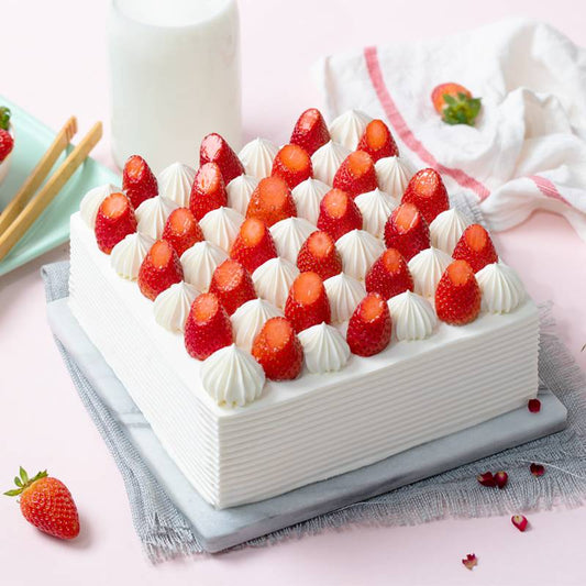 Square Strawberry Cake To China (4525196214383)