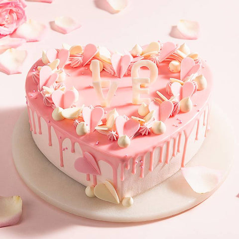 2 Pounds Pink Heart Shape Cake to China